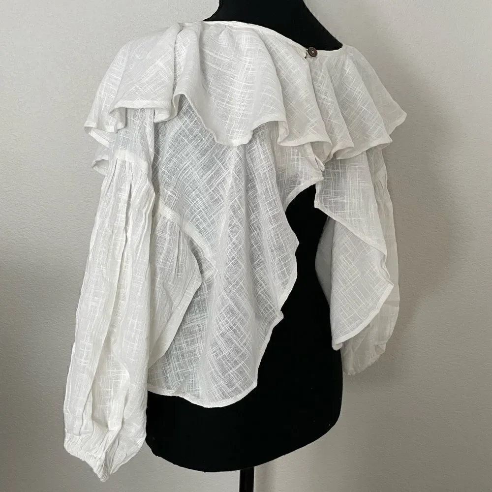 NWT Free People Zuri Ruffle Blouse